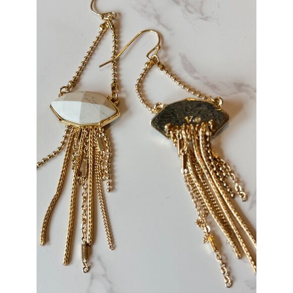 Vince Camuto Howlite & Gold Drop Earrings - Picture 4 of 5
